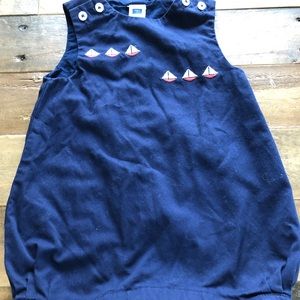Janie and Jack Navy sailboat Romper